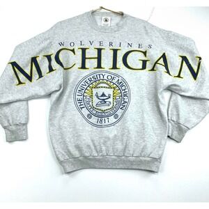 Vintage University of Michigan Wolverines Sweatshirt Gray
